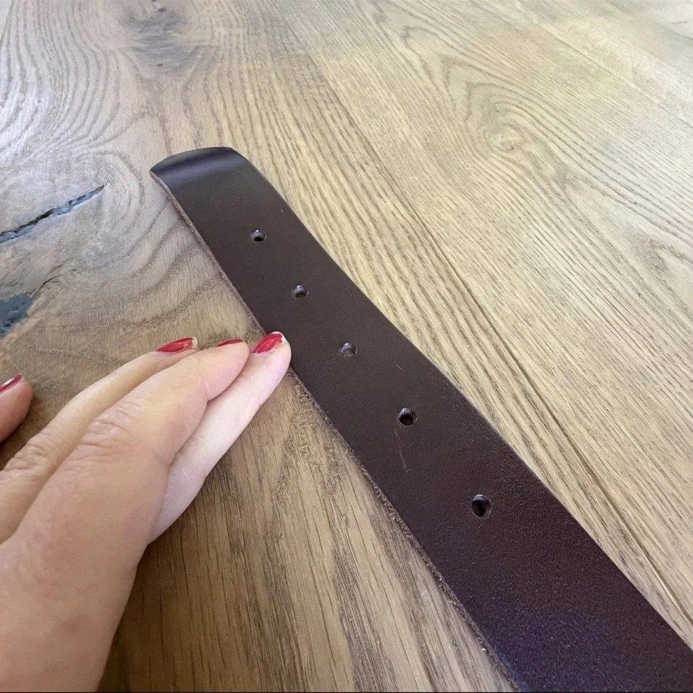 Fjällräven Singi Leather Belt Brown 4cm Brass Buckle Size 110 / 44 New With Tag